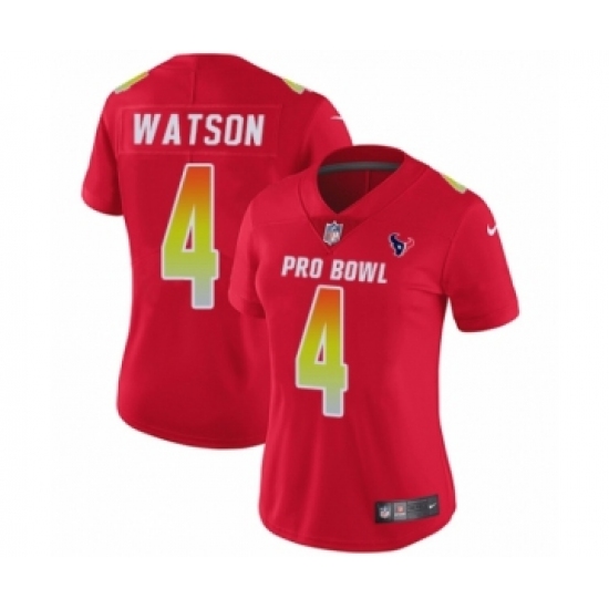 Women's Houston Texans #4 Deshaun Watson Limited Red AFC 2019 Pro Bowl Football Jersey - Ujersey