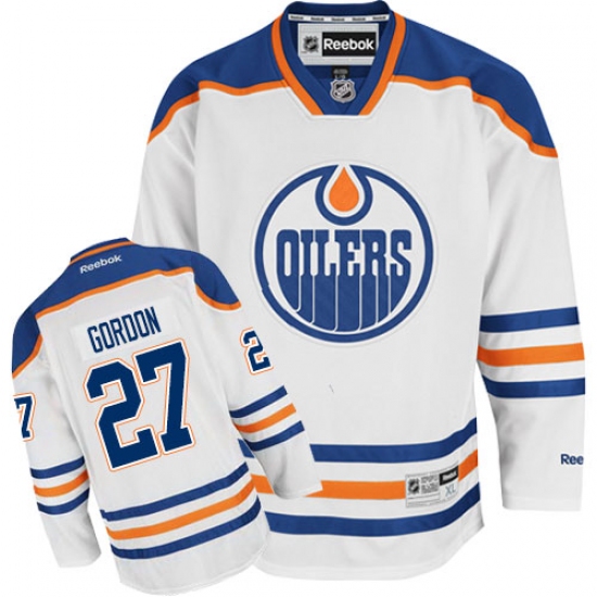 Women's Reebok Edmonton Oilers #27 Boyd Gordon Authentic White Away NHL Jersey - Ujersey