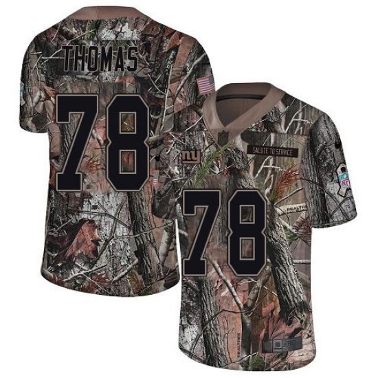 Men's New York Giants #78 Andrew Thomas Camo Stitched NFL Limited Rush Realtree Jersey - Ujersey