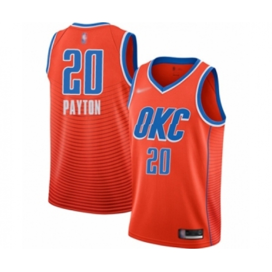 Men's Oklahoma City Thunder #20 Gary Payton Authentic Orange Finished Basketball Jersey - Statement Edition - Ujersey