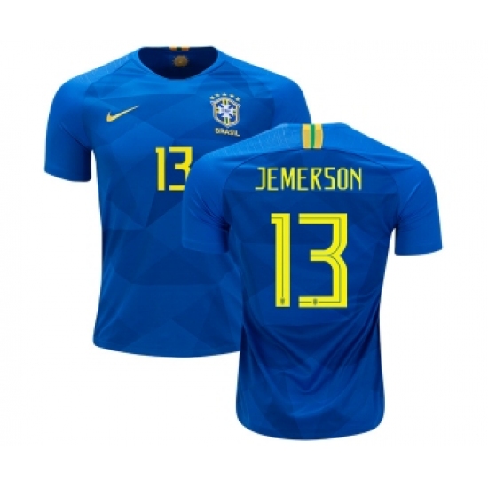 Brazil #13 Jemerson Away Kid Soccer Country Jersey