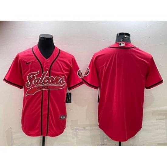 Men's Atlanta Falcons Blank Red With Patch Cool Base Stitched Baseball Jersey - Ujersey
