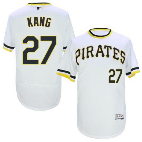 Men's Majestic Pittsburgh Pirates #27 Jung-ho Kang White Flexbase Authentic Collection Cooperstown MLB Jersey - Ujersey