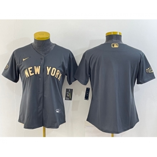 Women's New York Yankees Blank Grey 2022 All Star Stitched Cool Base Nike Jersey - Ujersey