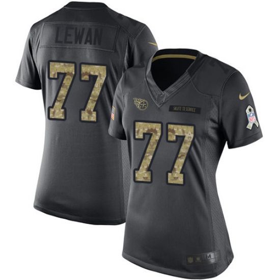 Women's Nike Tennessee Titans #77 Taylor Lewan Limited Black 2016 Salute to Service NFL Jersey - Ujersey