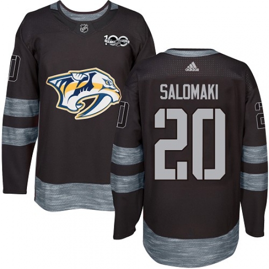 Men's Adidas Nashville Predators #20 Miikka Salomaki Authentic Black 1917-2017 100th Anniversary NHL Jersey