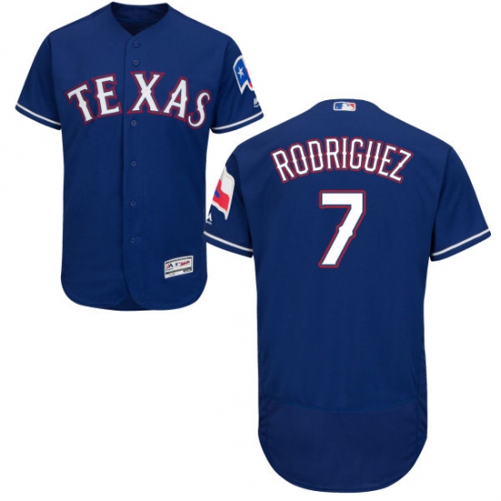 Men's Majestic Texas Rangers #7 Ivan Rodriguez Royal Blue Flexbase Authentic Collection MLB Jersey - Ujersey