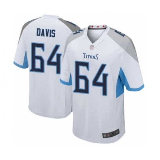 Men's Tennessee Titans #64 Nate Davis Game White Football Jersey - Ujersey