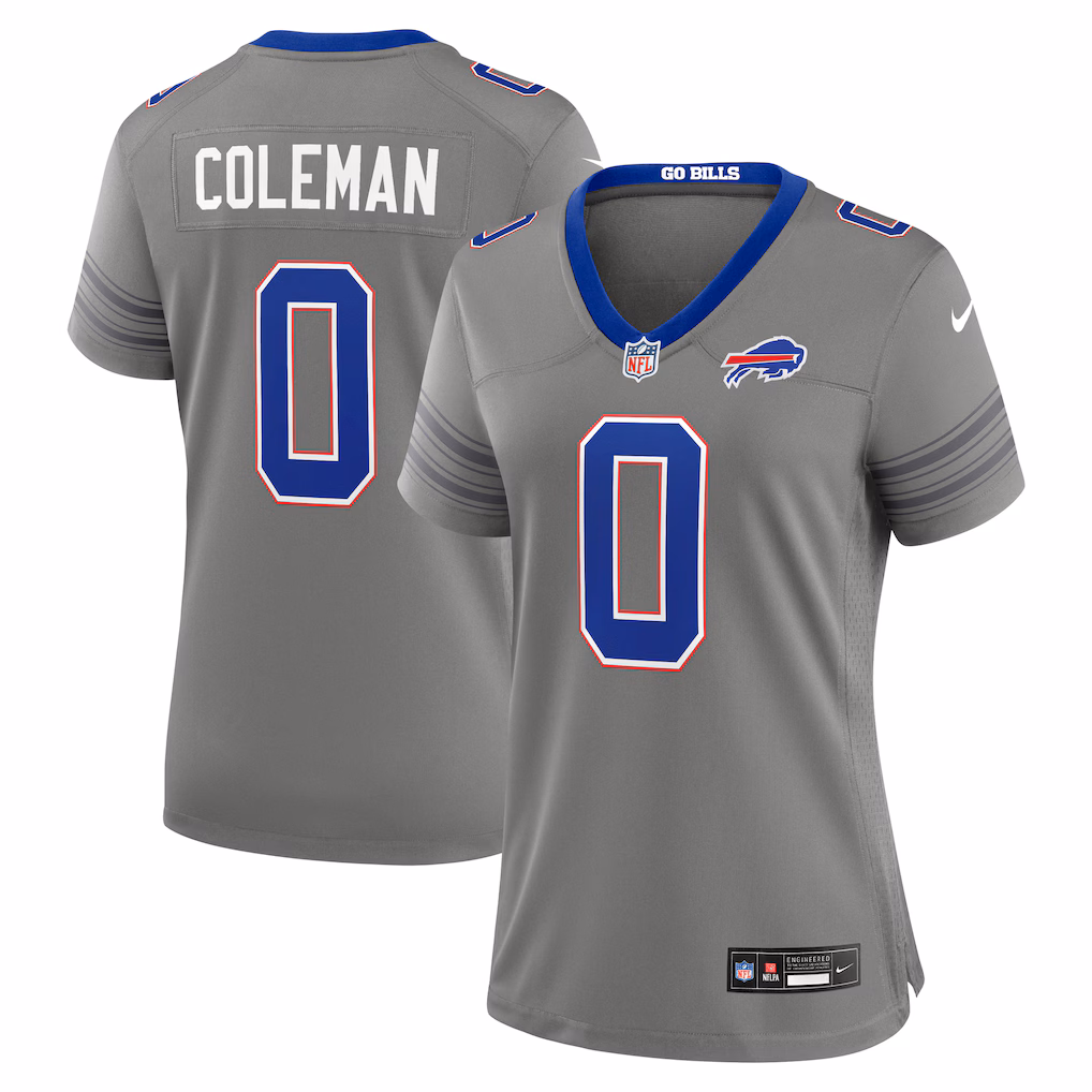 Women's Buffalo Bills Keon Coleman Nike Gray Nickel City Game Jersey - Ujersey