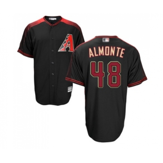Men's Arizona Diamondbacks #48 Abraham Almonte Replica Black Brick Alternate Home Cool Base Baseball Jersey - Ujersey