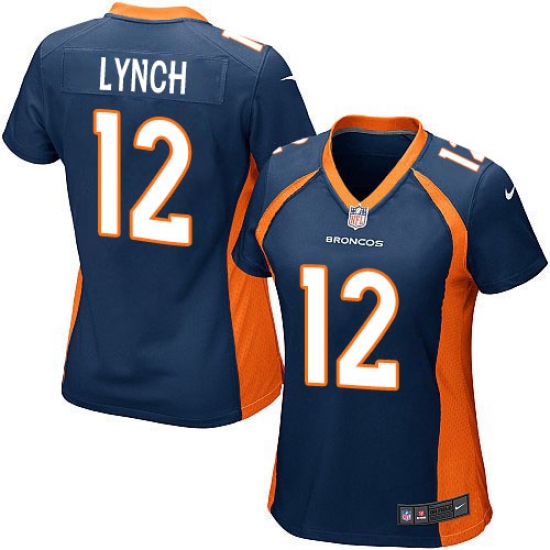 Women's Nike Denver Broncos #12 Paxton Lynch Game Navy Blue Alternate NFL Jersey - Ujersey