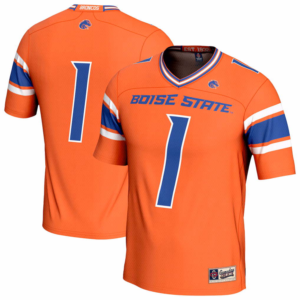 Unisex GameDay Greats Orange Boise State Broncos Collegiate Football Lightweight Fashion Jersey - SUjersey01