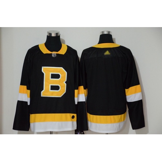 Men's Adidas Boston Bruins Blank Black Throwback Authentic Stitched Hockey Jersey - Ujersey
