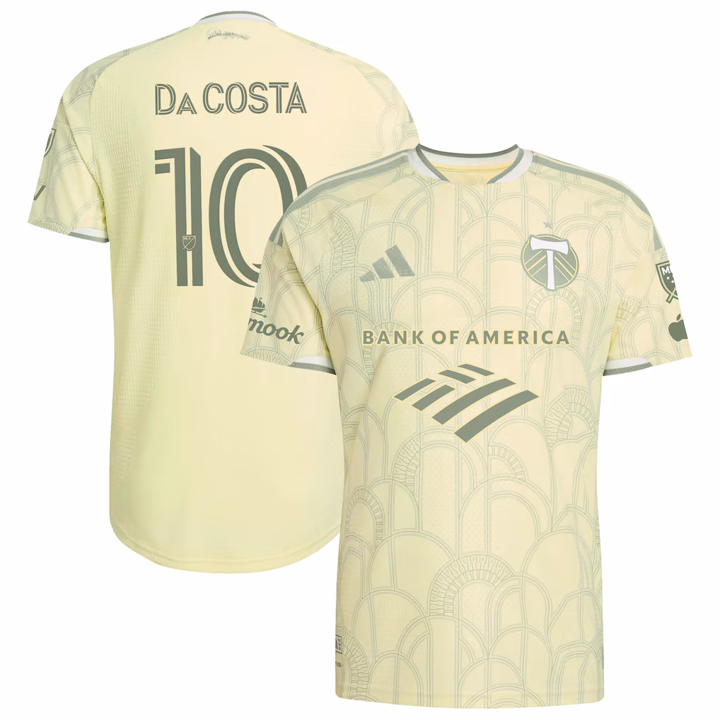Men's Portland Timbers David Da Costa adidas Yellow 2026 Civic Stadium Kit On-Field Authentic Patch Jersey