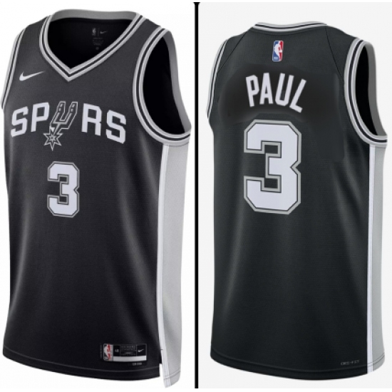 Men' San Antonio Spurs #3 Chris Paul Black Association Edition Stitched Jersey - Ujersey
