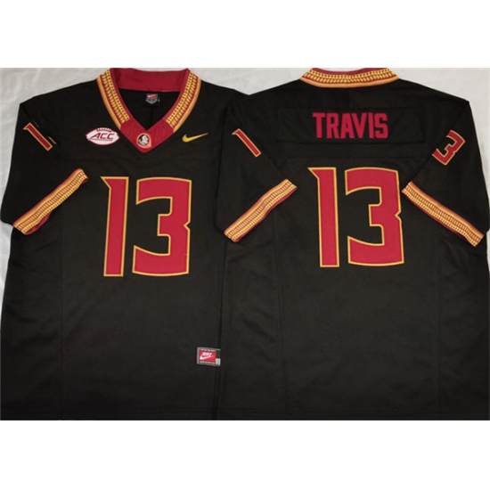 Men's Florida State Seminoles #13 Jordan Travis Black 2023 F.U.S.E Stitched Jersey - Ujersey