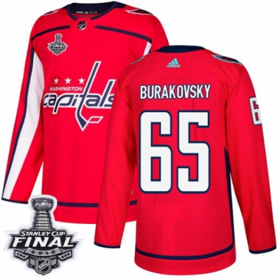 Youth Adidas Washington Capitals #65 Andre Burakovsky Authentic Red Home 2018 Stanley Cup Final NHL Jersey - Ujersey