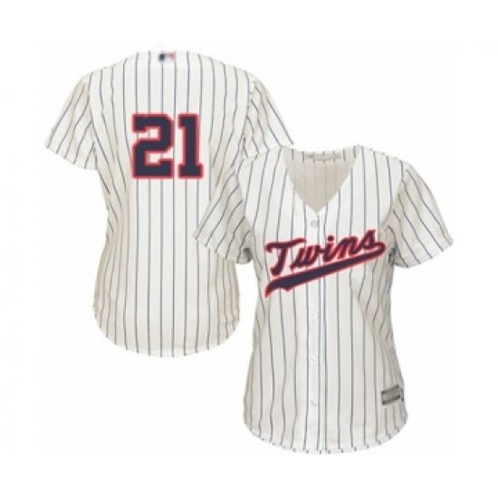 Women's Minnesota Twins #21 Tyler Duffey Authentic Cream Alternate Cool Base Baseball Player Jersey - Ujersey