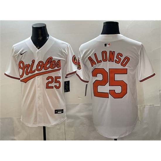 Men's Baltimore Orioles #25 Pete Alonso White 2025 Home Limited Stitched Baseball Jersey - Ujersey