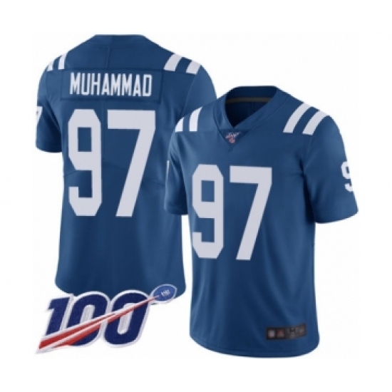 Youth Indianapolis Colts #97 Al-Quadin Muhammad Royal Blue Team Color Vapor Untouchable Limited Player 100th Season Football Jersey - Ujersey