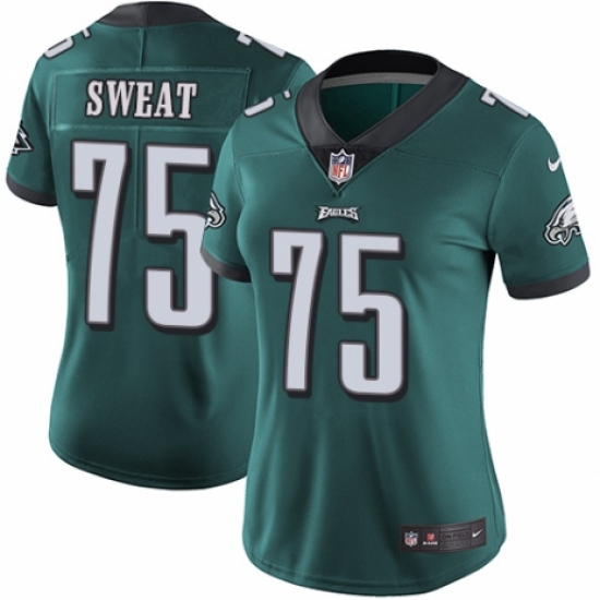 Women's Nike Philadelphia Eagles #75 Josh Sweat Midnight Green Team Color Vapor Untouchable Limited Player NFL Jersey - Ujersey