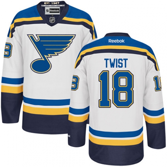 Men's Reebok St. Louis Blues #18 Tony Twist Authentic White Away NHL Jersey - Ujersey