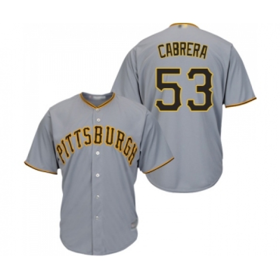 Men's Pittsburgh Pirates #53 Melky Cabrera Replica Grey Road Cool Base Baseball Jersey - Ujersey
