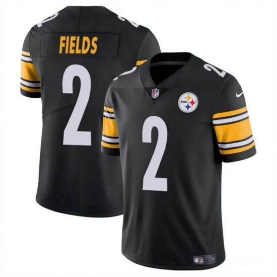 Men's Pittsburgh Steelers #2 Justin Fields Black Vapor Untouchable Limited Football Stitched Jersey - Ujersey