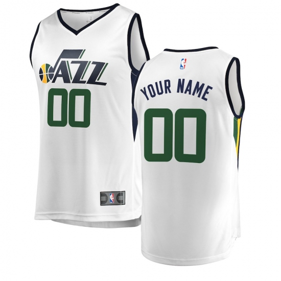 Men's Utah Jazz Fanatics Branded White Fast Break Custom Replica Jersey - Association Edition - Ujersey