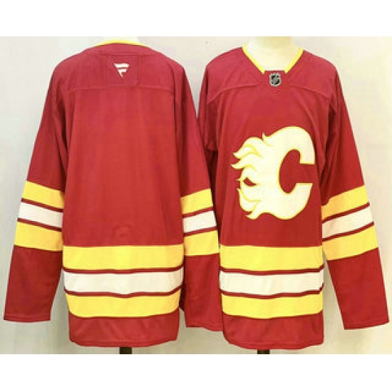 Men's Calgary Flames Blank Red Authentic Jersey - Ujersey