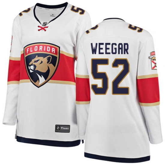 Women's Florida Panthers #52 MacKenzie Weegar Authentic White Away Fanatics Branded Breakaway NHL Jersey - Ujersey