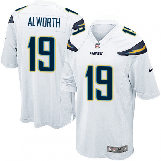 Men's Nike Los Angeles Chargers #19 Lance Alworth Game White NFL Jersey - Ujersey
