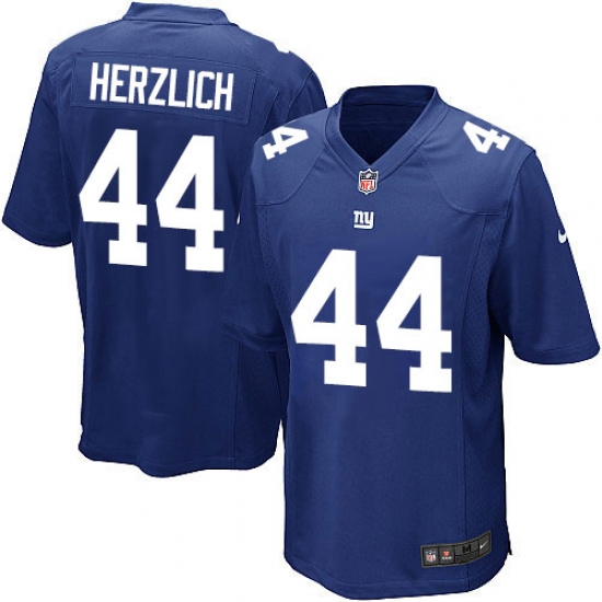 Men's Nike New York Giants #44 Mark Herzlich Game Royal Blue Team Color NFL Jersey - Ujersey