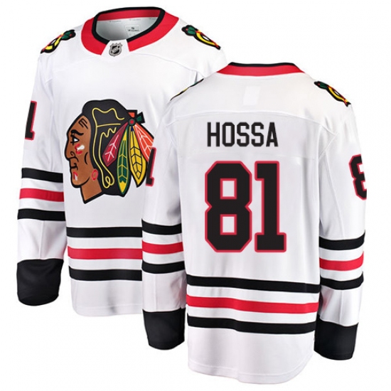 Youth Chicago Blackhawks #81 Marian Hossa Fanatics Branded White Away Breakaway NHL Jersey - Ujersey