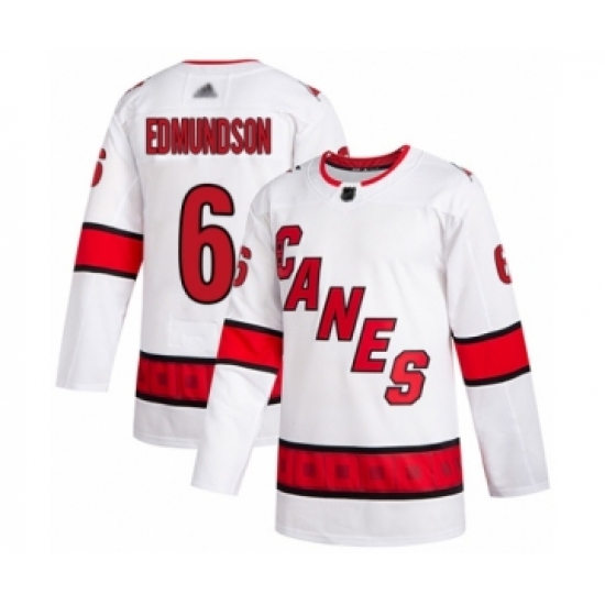Youth Carolina Hurricanes #6 Joel Edmundson Authentic White Away Hockey Jersey - Ujersey