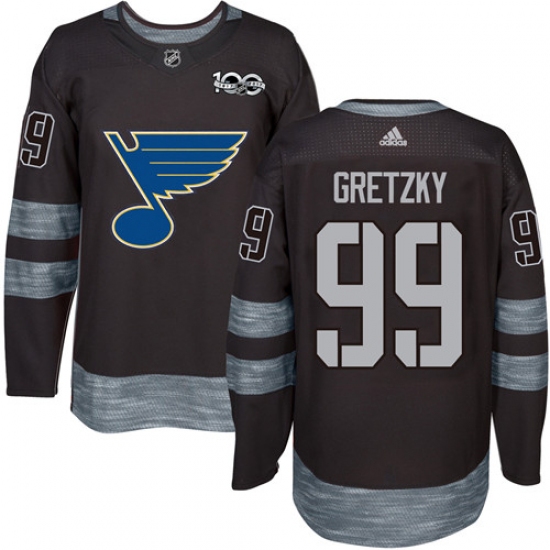 Men's Adidas St. Louis Blues #99 Wayne Gretzky Authentic Black 1917-2017 100th Anniversary NHL Jersey - Ujersey