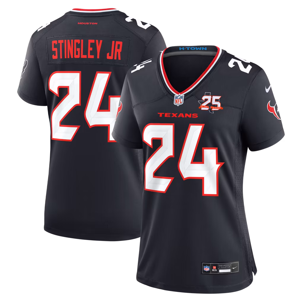 Women's Houston Texans Derek Stingley Jr. Nike Navy Team 25th Season Game Jersey - U-jersey