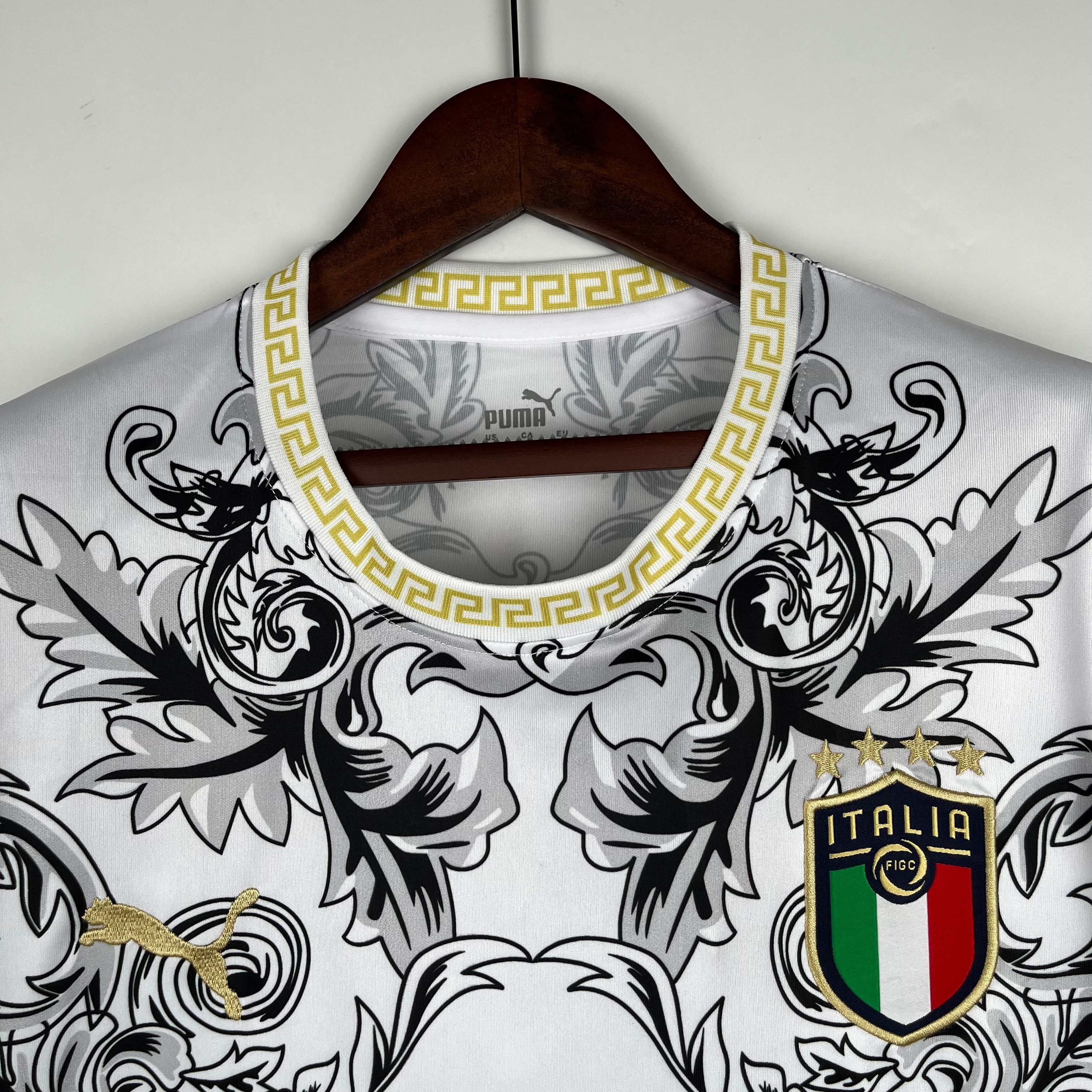 Italy Soccer Jersey x Versace White Special Edition Custom Shirt 2024 - Ujersey Shop