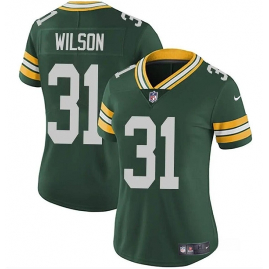 Women's Green Bay Packers #31 Emanuel Wilson Green Vapor Untouchable Limited Football Stitched Jersey(Run Small) - Ujersey