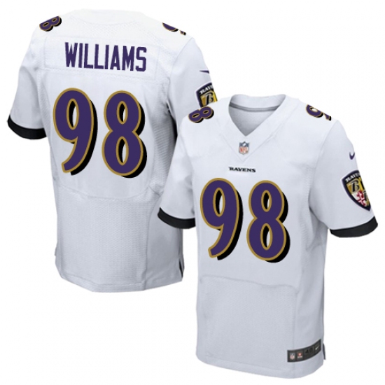 Men's Nike Baltimore Ravens #98 Brandon Williams Elite White NFL Jersey - Ujersey