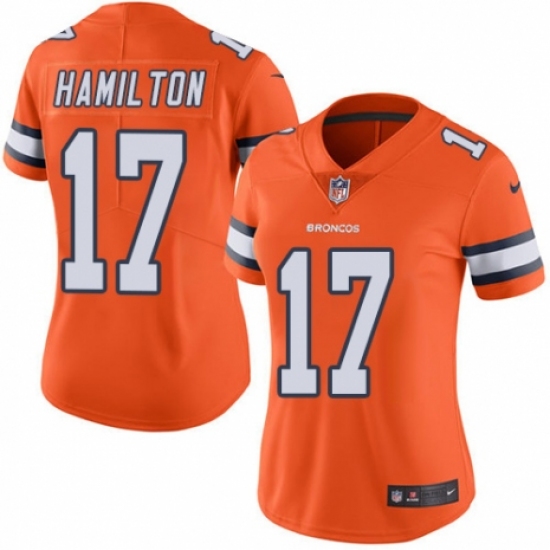 Women's Nike Denver Broncos #17 DaeSean Hamilton Limited Orange Rush Vapor Untouchable NFL Jersey - Ujersey