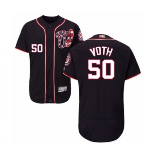 Men's Washington Nationals #50 Austin Voth Navy Blue Alternate Flex Base Authentic Collection Baseball Player Jersey - Ujersey