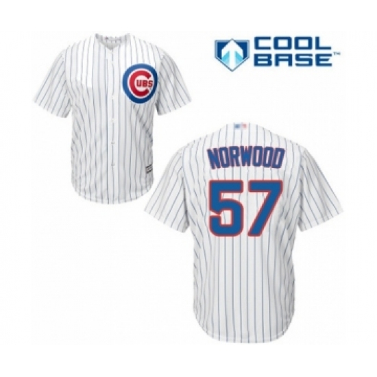 Youth Chicago Cubs #57 James Norwood Authentic White Home Cool Base Baseball Player Jersey - Ujersey