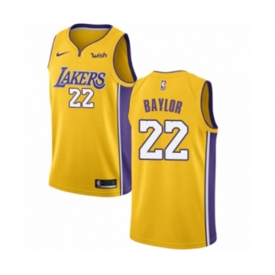 Youth Los Angeles Lakers #22 Elgin Baylor Swingman Gold Home Basketball Jersey - Icon Edition - Ujersey