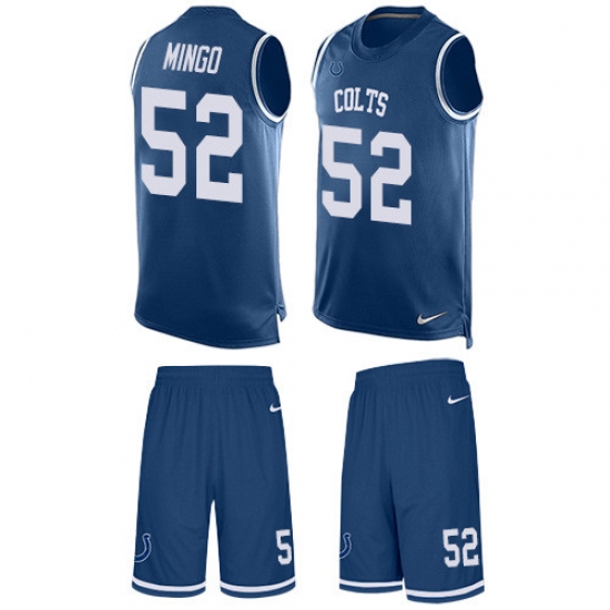 Men's Nike Indianapolis Colts #52 Barkevious Mingo Limited Royal Blue Tank Top Suit NFL Jersey - Ujersey