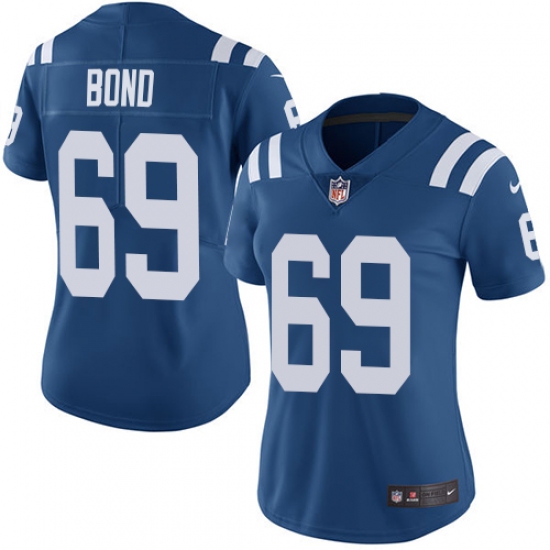 Women's Nike Indianapolis Colts #69 Deyshawn Bond Royal Blue Team Color Vapor Untouchable Limited Player NFL Jersey - Ujersey