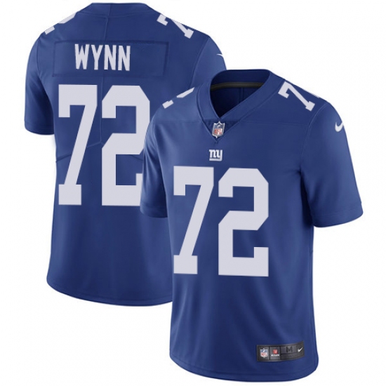 Youth Nike New York Giants #72 Kerry Wynn Royal Blue Team Color Vapor Untouchable Limited Player NFL Jersey - Ujersey