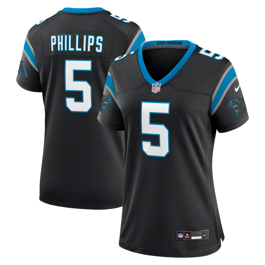 Women's Carolina Panthers Jaelan Phillips Nike Black Team Game Jersey - ujerseystore
