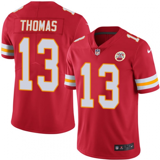 Men's Nike Kansas City Chiefs #13 De'Anthony Thomas Limited Black Rush Vapor Untouchable NFL Jersey - Ujersey