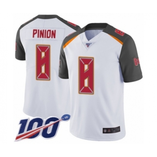 Youth Tampa Bay Buccaneers #8 Bradley Pinion White Vapor Untouchable Limited Player 100th Season Football Jersey - Ujersey